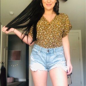 Green Floral Body Suit